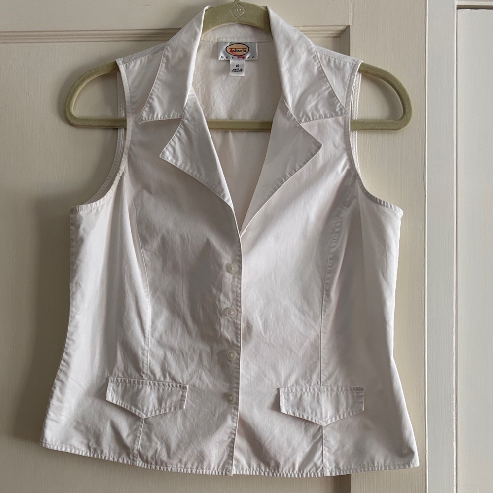 Talbots Sleeveless Blouse White, 10 Petite